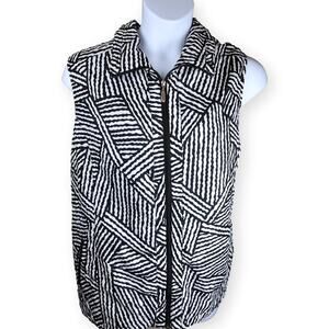 Allison Daley Abstract Vest Black & White 24W Plus